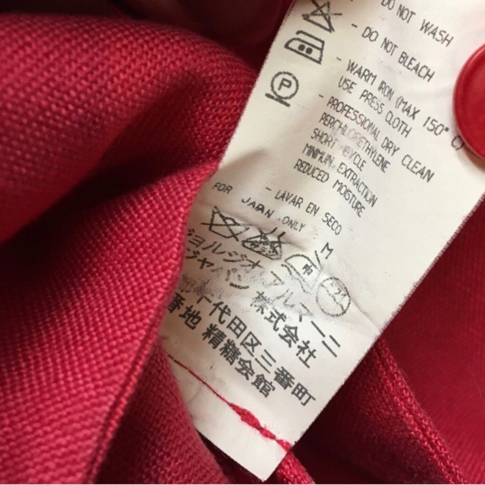 Georgio Armani 100% Linen Tailored Vest 10 Red Quiet Luxury Minimalist Spring - Picture 11 of 14